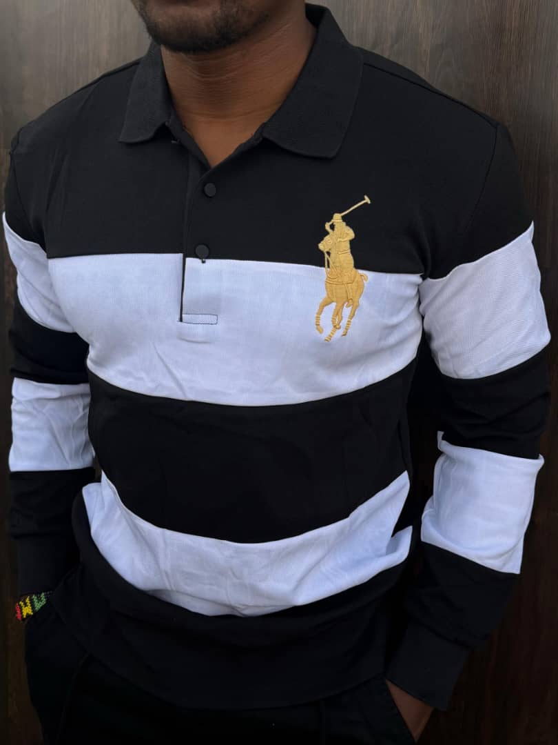 Big Pony Rugby Polo ya Black