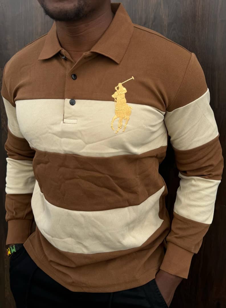 Big Pony Rugby Polo ya Brown