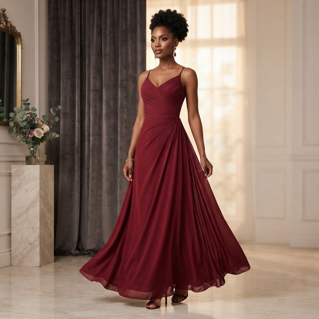 Gauni la Jioni la Wine Red
